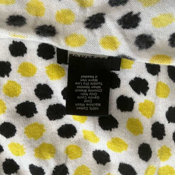 Ann Taylor Short Sleeve Knit Cardigan Women’s XL 100% Cotton Polka Dot Button Up - Picture 4 of 4